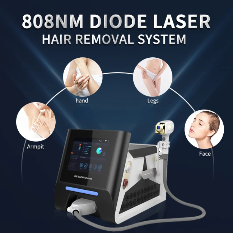 

Hair Removal Diode Laser 808nm Machine For Cooling Head Three Wavelengths 808/755/1064nm Painless Epilator Beauty Device newest