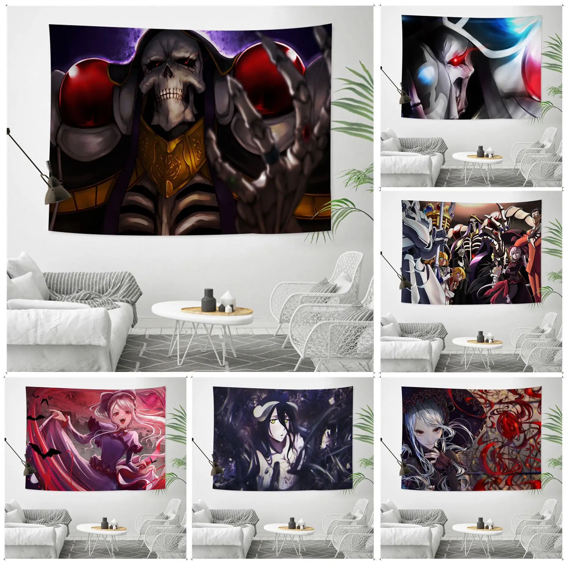 

Anime Overlord Chart Tapestry Hanging Tarot Hippie Wall Rugs Dorm Decor Blanket