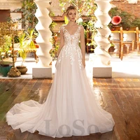 vintage wedding dress bow sashes exquisite appliques buttons tulle princess mopping gown 2022 vestido de novia for women