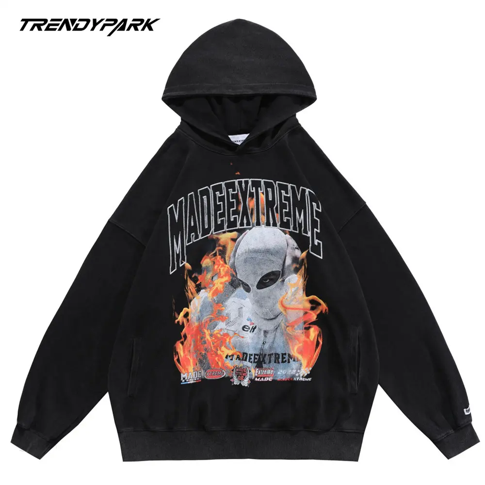 

AAAOversized Hoodie Retro Goth Printing Hooded Sweatshirts Men's Clothing Autumn Harajuku Streetwear Casual Pullover Men's Hoodi