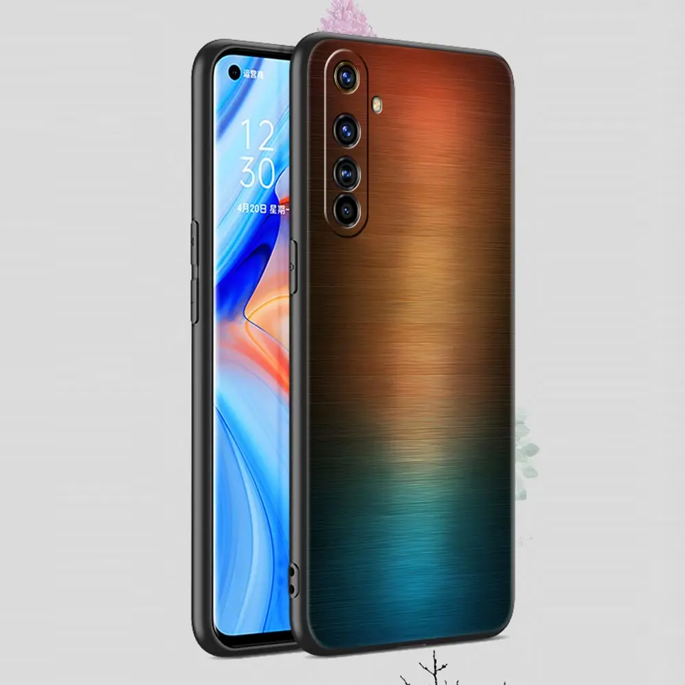 Тёмный матовый чехол с металлической текстурой и крутым принтом для Realme 8 C21 9 Pro 8i