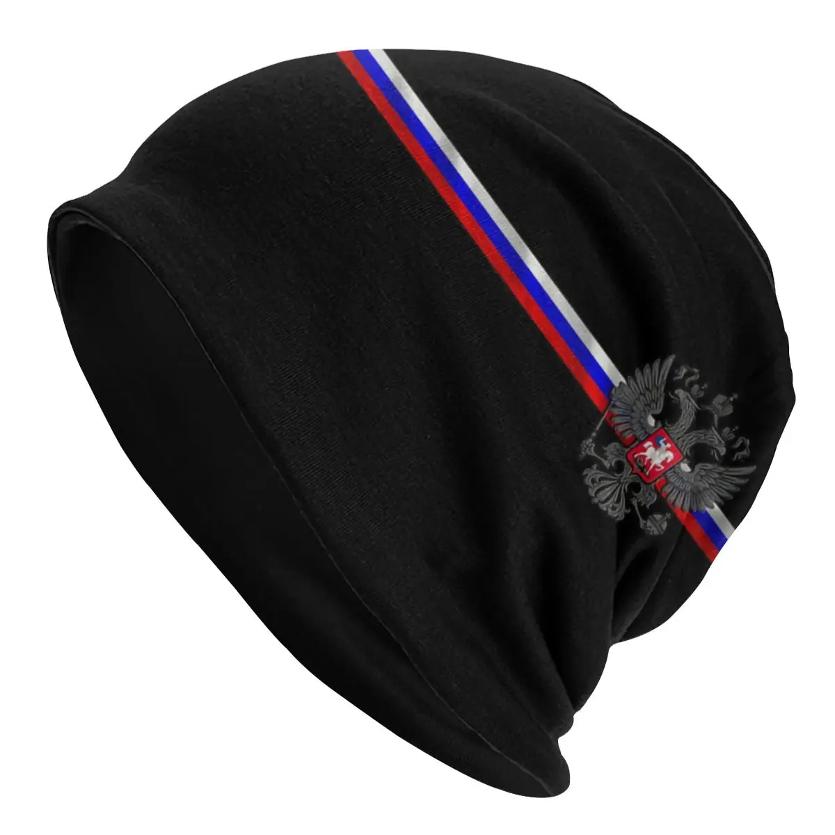 

Russian Flag Bonnet Femme Fashion Knitted Hat For Women Men Autumn Winter Warm Russia Coat of Arms Beanies Caps