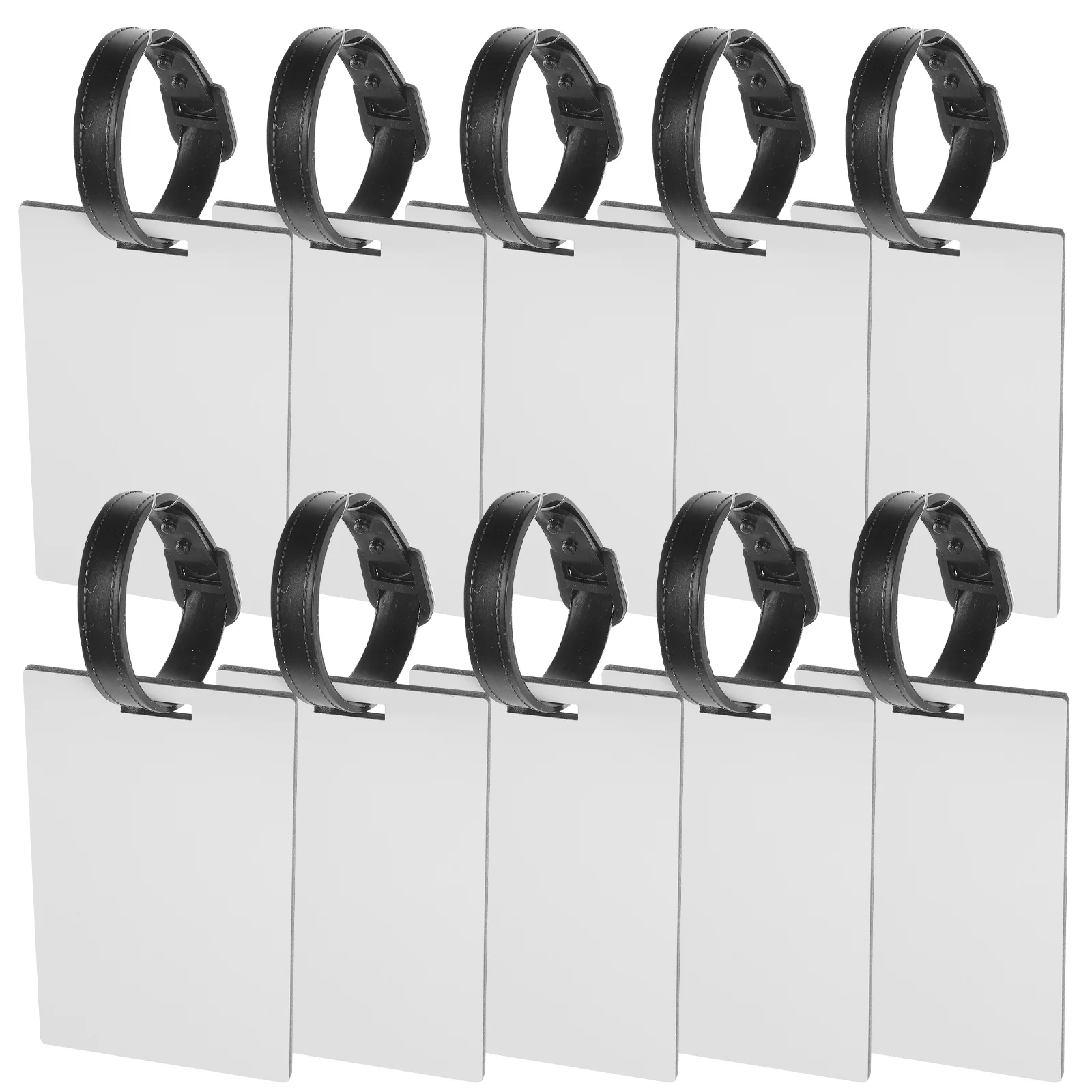 

10 Pcs Blank Luggage Tag DIY Tags Baggage Suitcases Cruise Ship Holder MDF Name Travel Labels