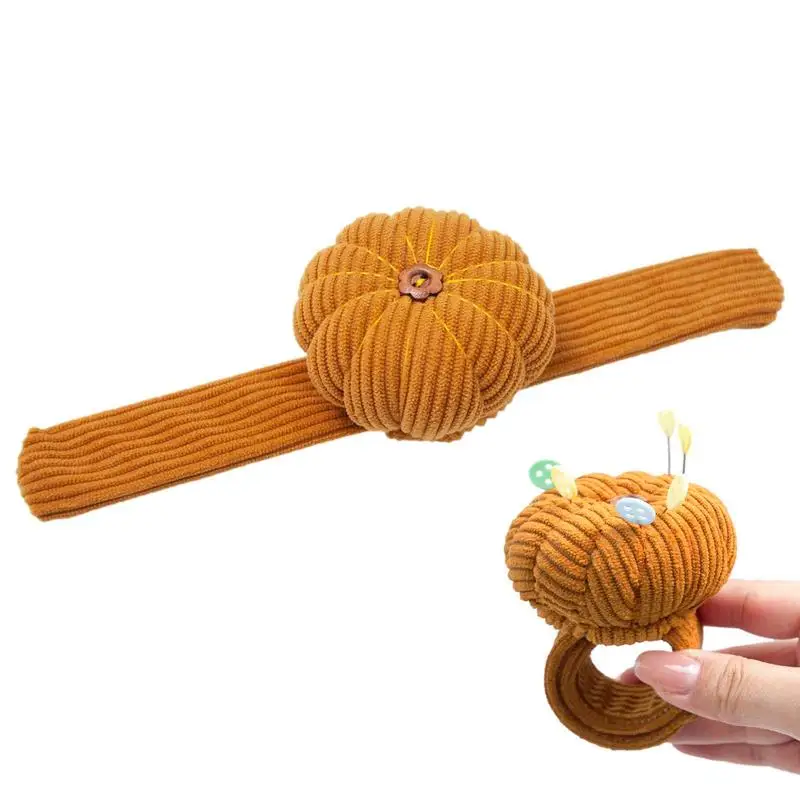 

Pumpkin Needle Pin Cushion Holder Wrist Pincushion DIY Craft Sewing Supplies Wrist Strap Needlework Sewing Pin Mat Dropshipping