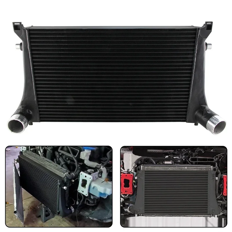 Фото Интеркулер 70 мм для тюнинга VW MK7 GTI Golf R VAG Arteon 1.8T 2.0T 8V A3 S3 EA888 Skoda Superb 3V, черный/серебристый №5