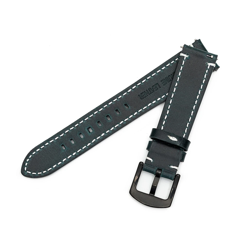 RIEBEAU Waxed Leather Watch Strap Vintage Watchbands 20mm 22mm Cowhide Bracelet Quick Release Watch Accessories