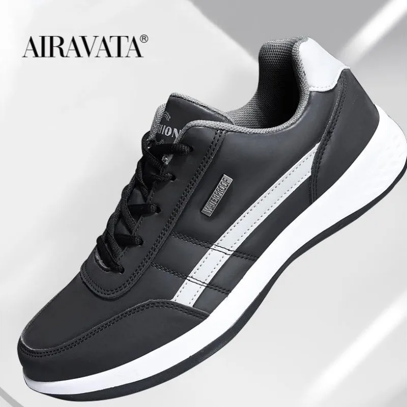 Men Trend Casual PU Leather Shoe Italian Breathable Leisure Male Sneakers Non-slip Walking Footwear Man Vulcanized Shoes