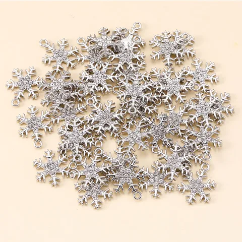 10 шт. Смешанные Подвески с цирконом Рождественская Снежинка ожерелье кулон для женщин модные Сияющие кристаллы Сделай Сам Изготовление ювелирных изделий серьги подарок