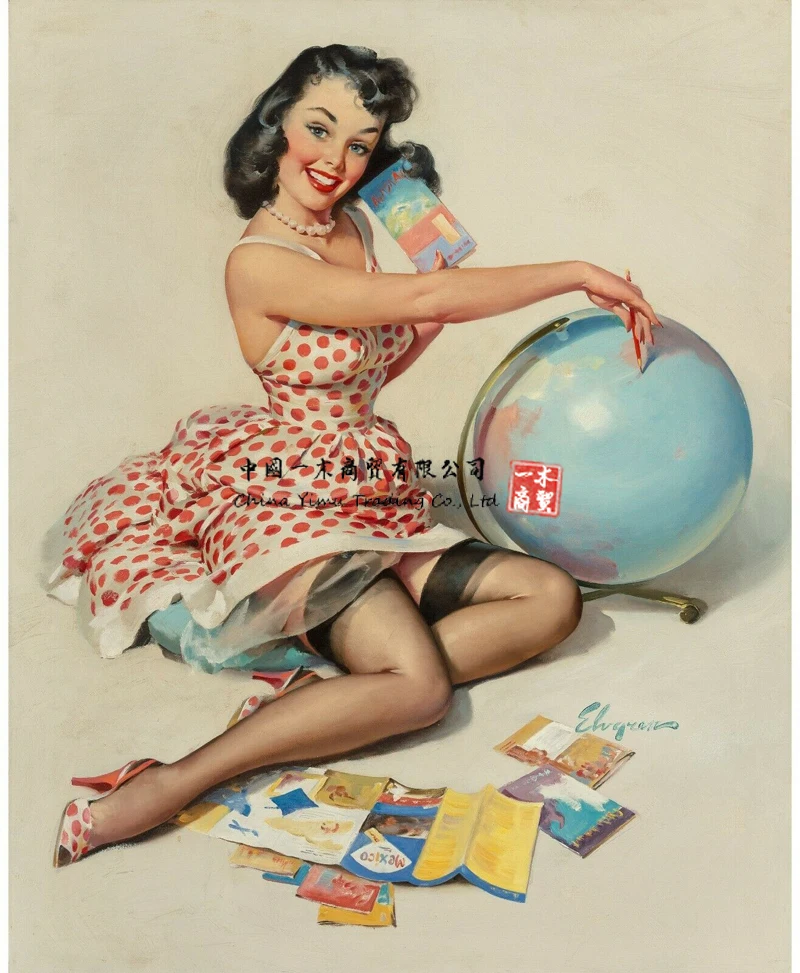 

Pinup Girl Playtime 1949 плакаты Наклейки картина искусство фильм автомобиль игра фильм