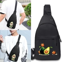 unisex mini chest pack short travel messenger sling bag man shoulder chest bag avocado pattern printing crossbody bags 2022 new