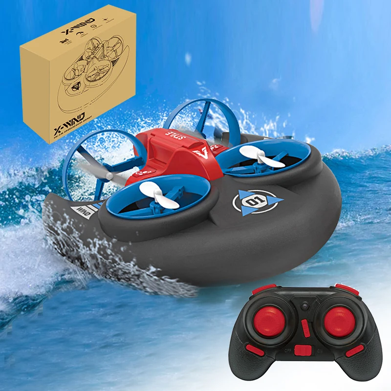 

Радиоуправляемая лодка JJRC, новый продукт H101, Квадрокоптер с дистанционным управлением, воздушный и морской вездеходный цветной беспилотни...