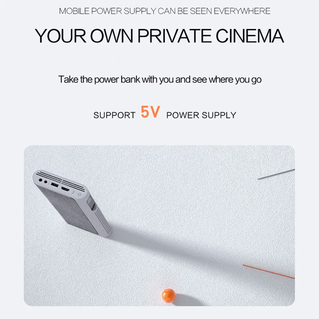 

Mini Projector 1080P LED Cinema Projector Adjustable Portable Media Video Player Black EU Plug