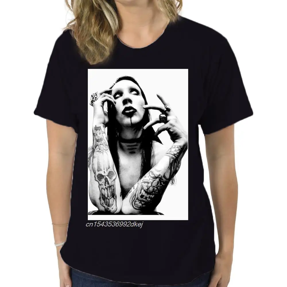

Men T Shirt T-shirt Marilyn Manson Original White Tshirts Women T-Shirt