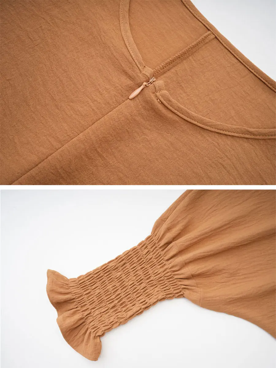 Однотонная мусульманская стильная Элегантная блузка платья Повседневная