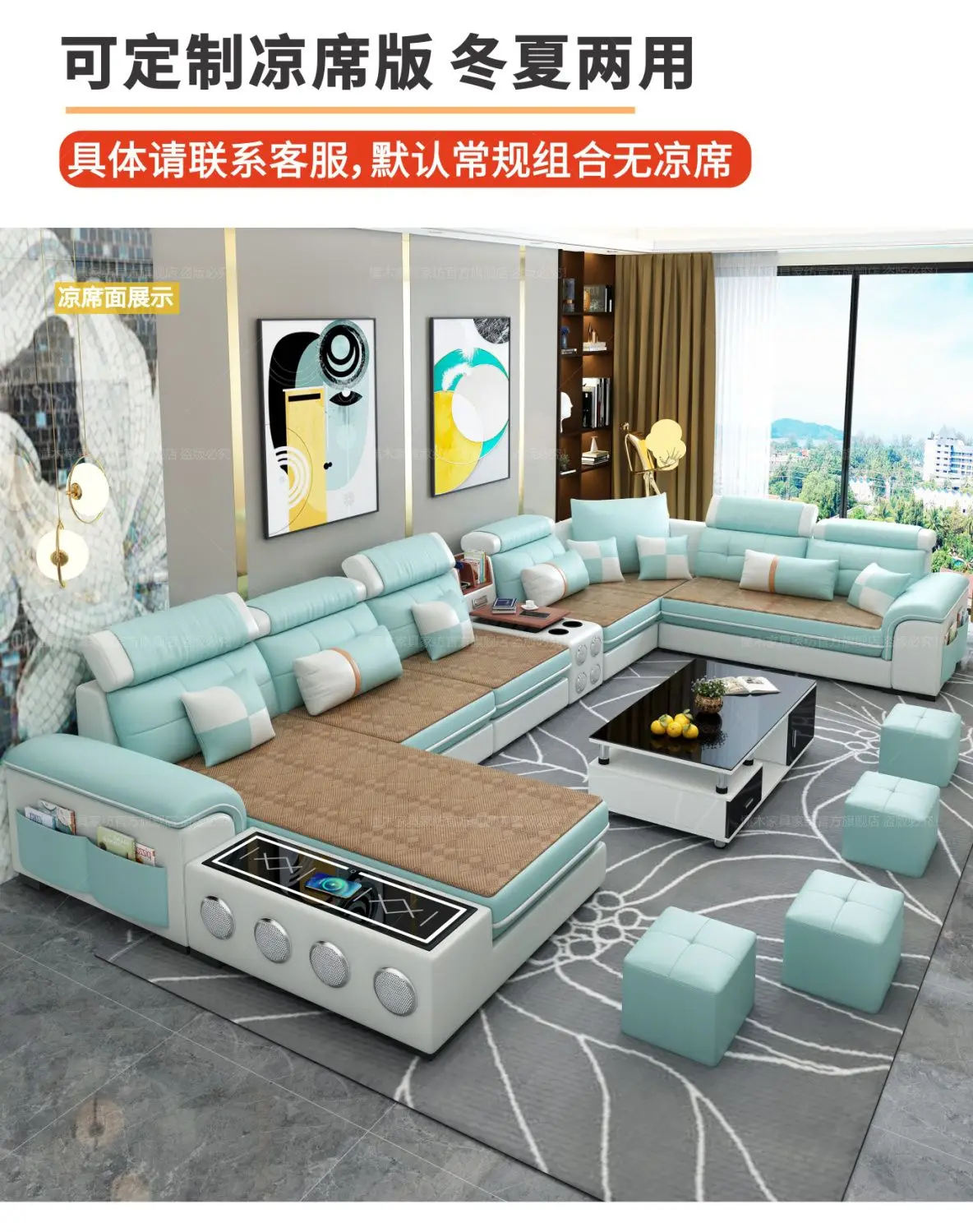 Диван Тканевый современный простой большой средний и маленький для дома мебель