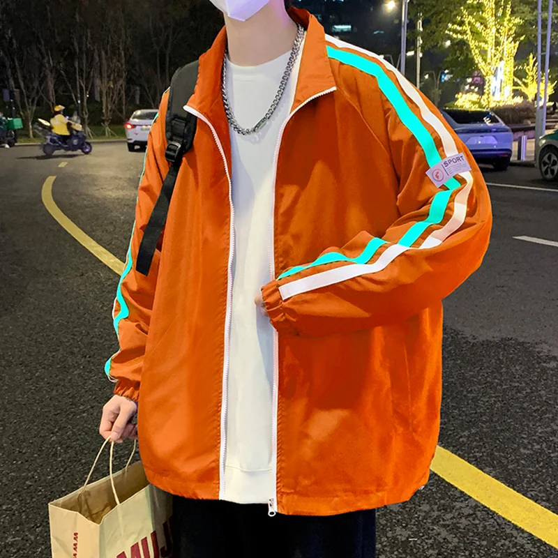 Куртка Nanjiren мужская повседневная модный простой спортивный топ в полоску