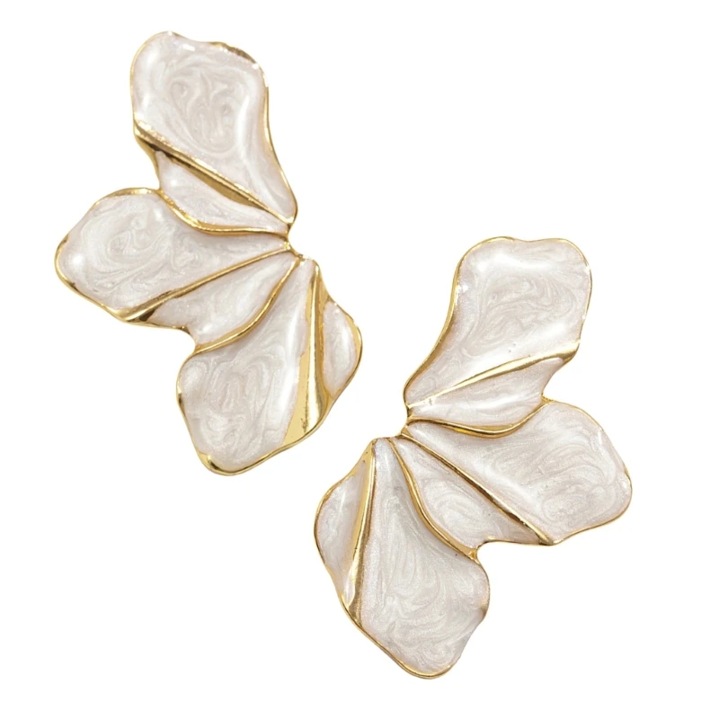 Современные серьги-капли неправильной формы с масляными цветами