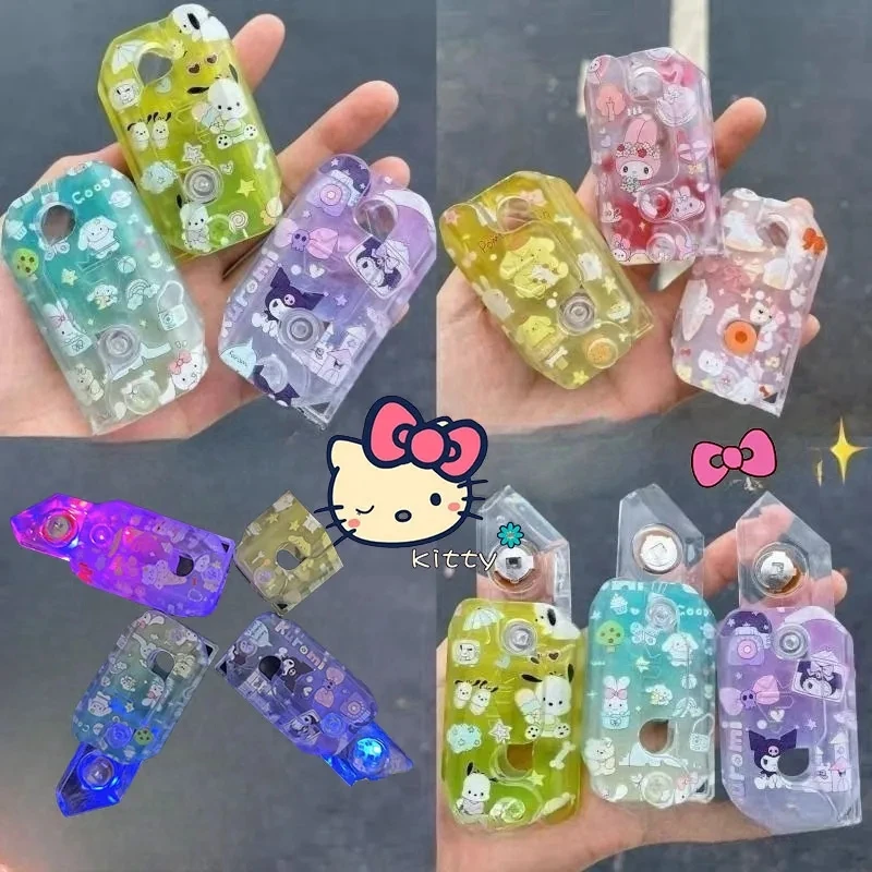 

Luminous Sanrio Melody 3D Printing Gravity Knife Cub Jumping Small Radish Knife Mini Model Pendant Push Card Decompression Toy