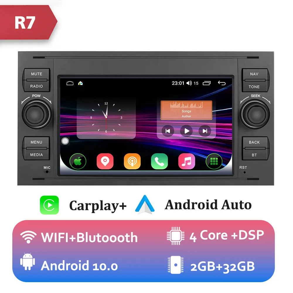 

N0 DVD 2 DIN Автомобильный Android 10 Carplay GPS BT Радио Мультимедийный плеер Для Ford Focus Fiesta Galaxy Mondeo Fusion Kuga S-Max C-Max