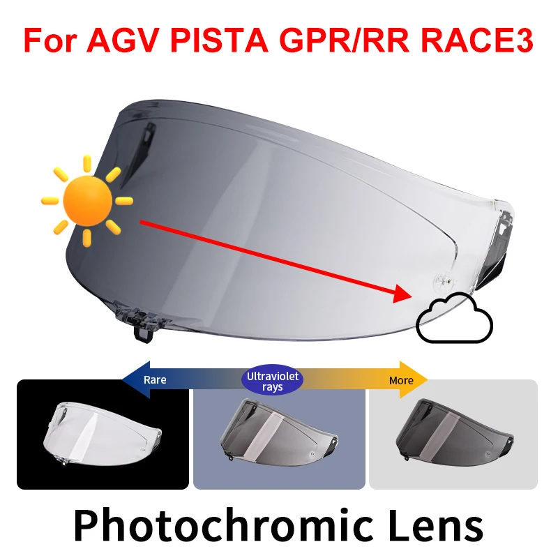 Фотохромные линзы для козырька AGV Pista GPR GPRR RACE 2 3 детали гоночного шлема с полным