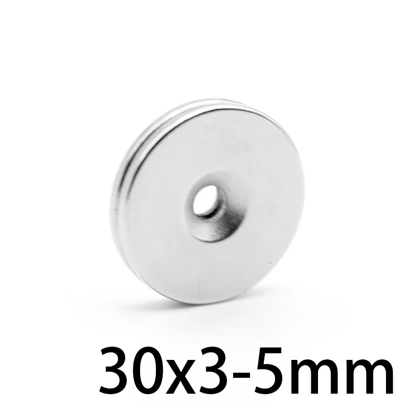 

1/2/5/10/15/20/30PCS 30x3-5 Round Strong Powerful Magnets 30*3 mm Hole 5mm 30x5 Disc Countersunk Search Magnet 30x3-5mm 30*3-5