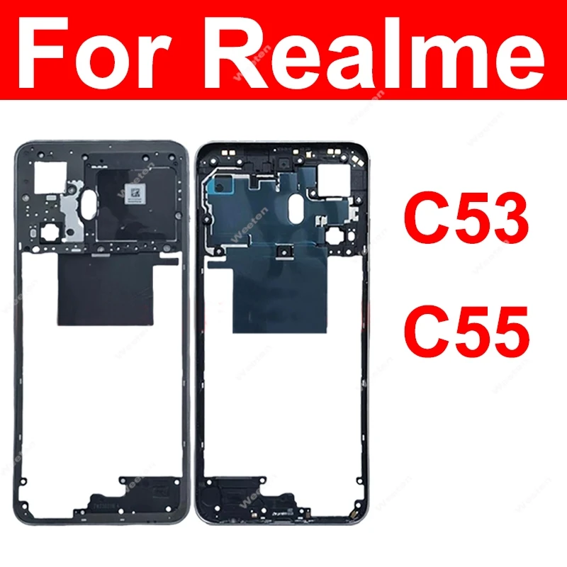 Средний корпус для Realme C53 C55 RMX3760 сменная крышка корпуса среднего держателя рамы
