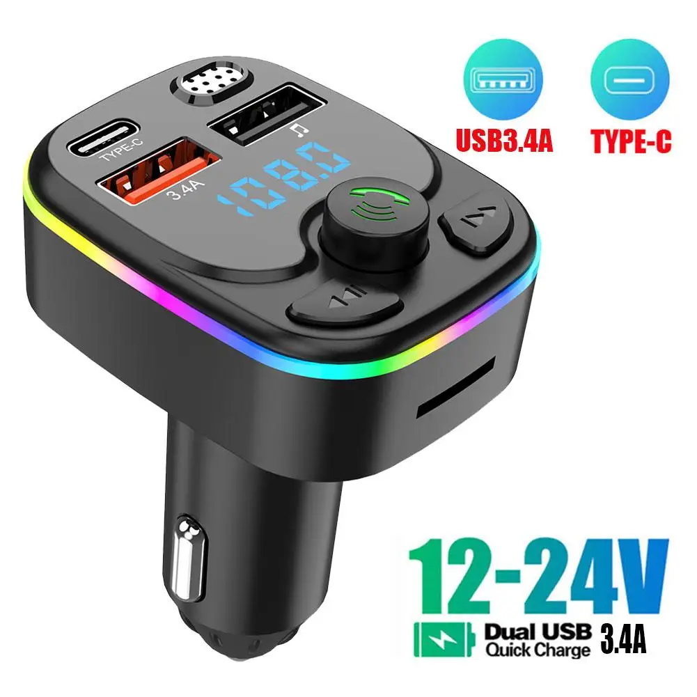 

FM-трансмиттер автомобильный с поддержкой Bluetooth и двумя USB-портами, 3,4 А
