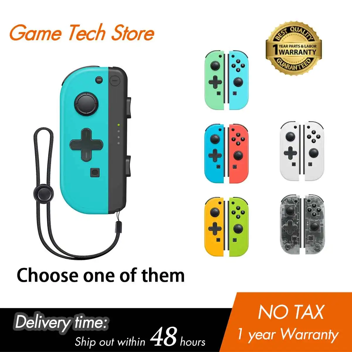 

Joycon Controller with Strap,Joy Con for Nintendo Switch Support Wake-up Function,L/R Switch Joycon Controller with 6-Axi