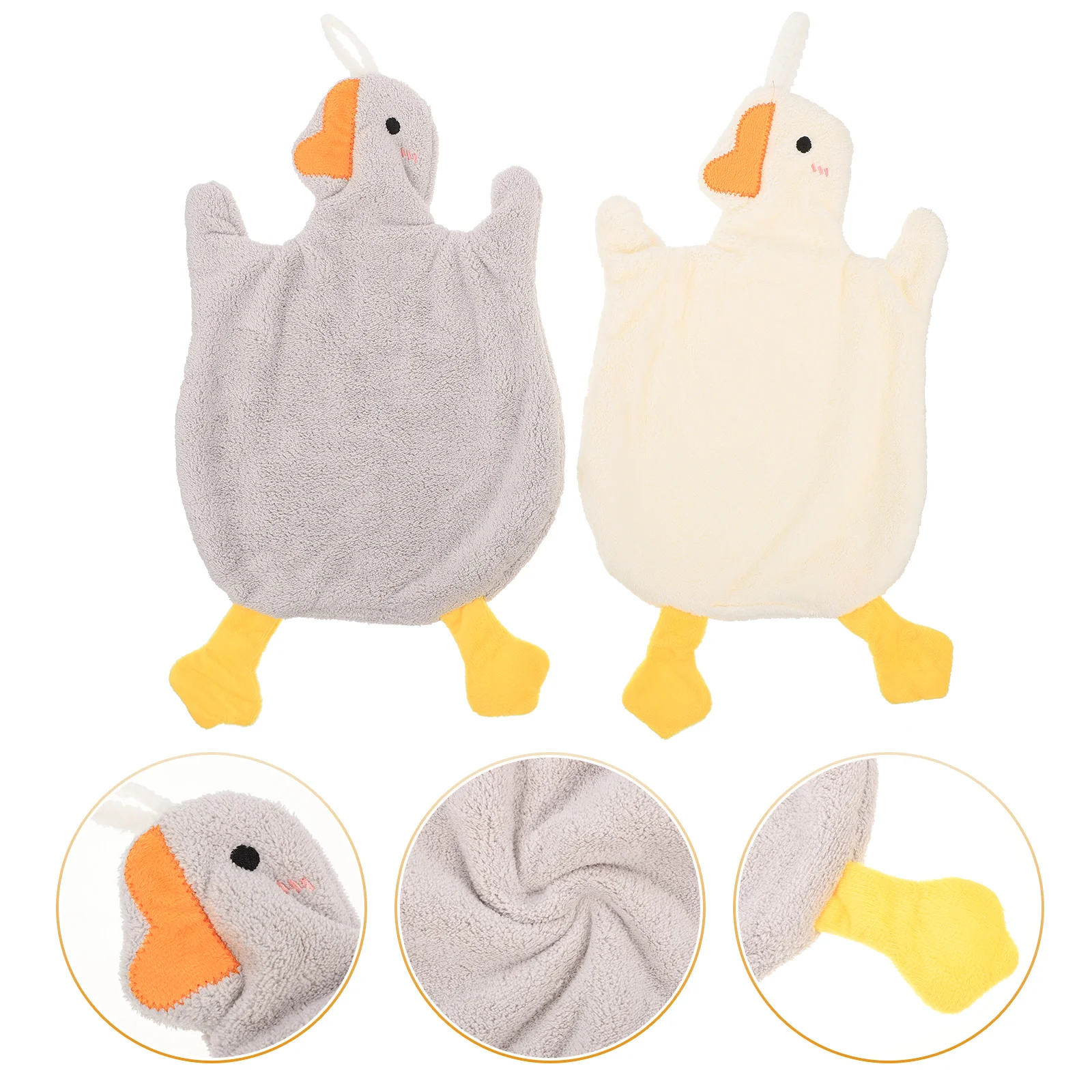 

Hand Towels Towel Kitchen Hanging Bathroom Dryabsorbent Fleece Coral Duck Cartoon Cloth Drying Fast Cute Quick Soft Small Cloths