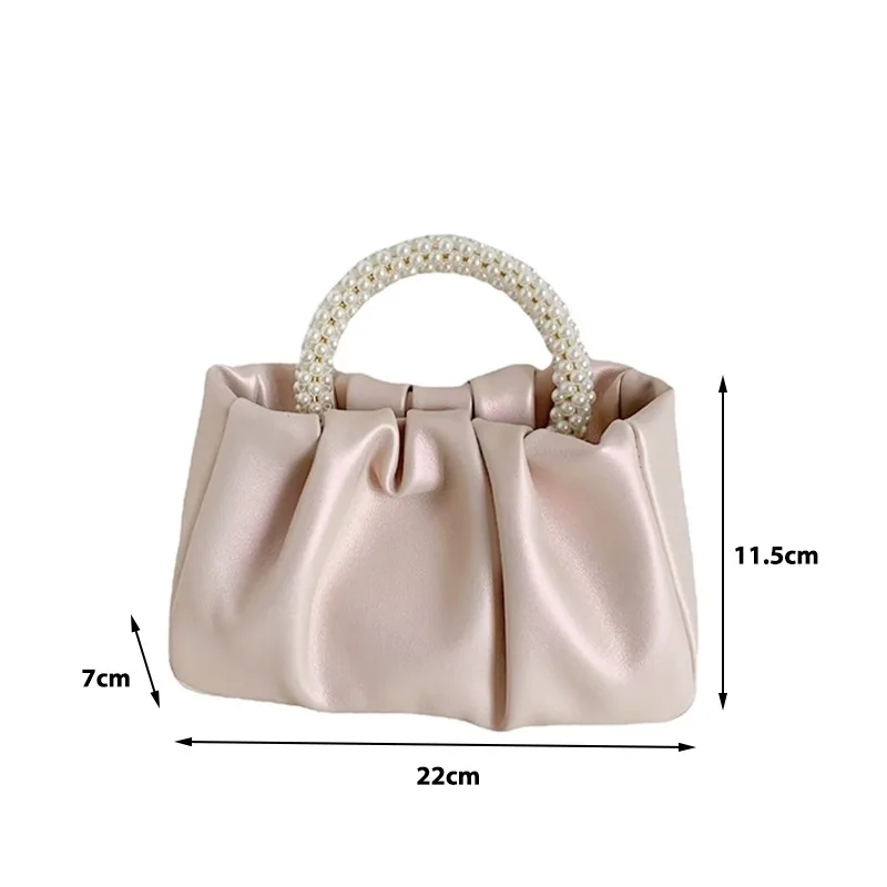 Fashion Pearl Handle Women Dinner Clutch Purse Handbags Luxury Design Ladies Square Shoulder Bags Female Small Messenger Bag