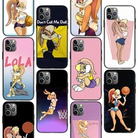 lola bunny cartoon phone case for iphone 11 12 pro max 13 mini 7 plus x xs xr apple 6 6s 8 se 5 5s fundas back cover coque