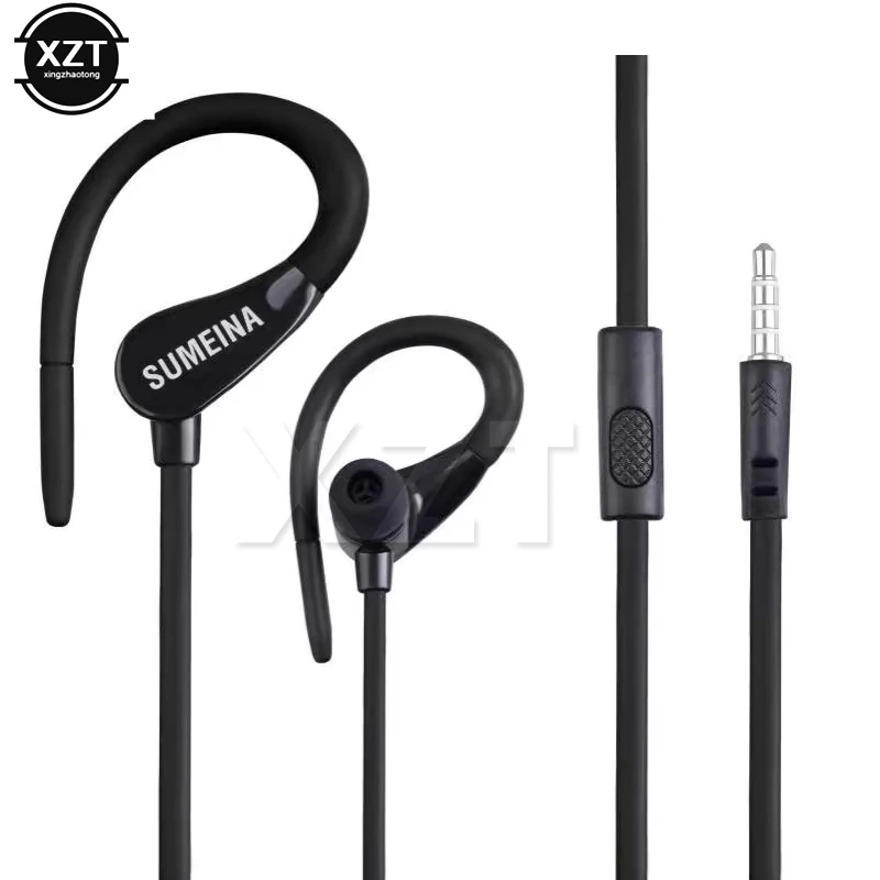 

Earphones 3.5mm Headsets With Built-in Microphone Earhook Wired Sport Earphone For iPhone X SMN-11 Samsung Smartphones Xiaomi