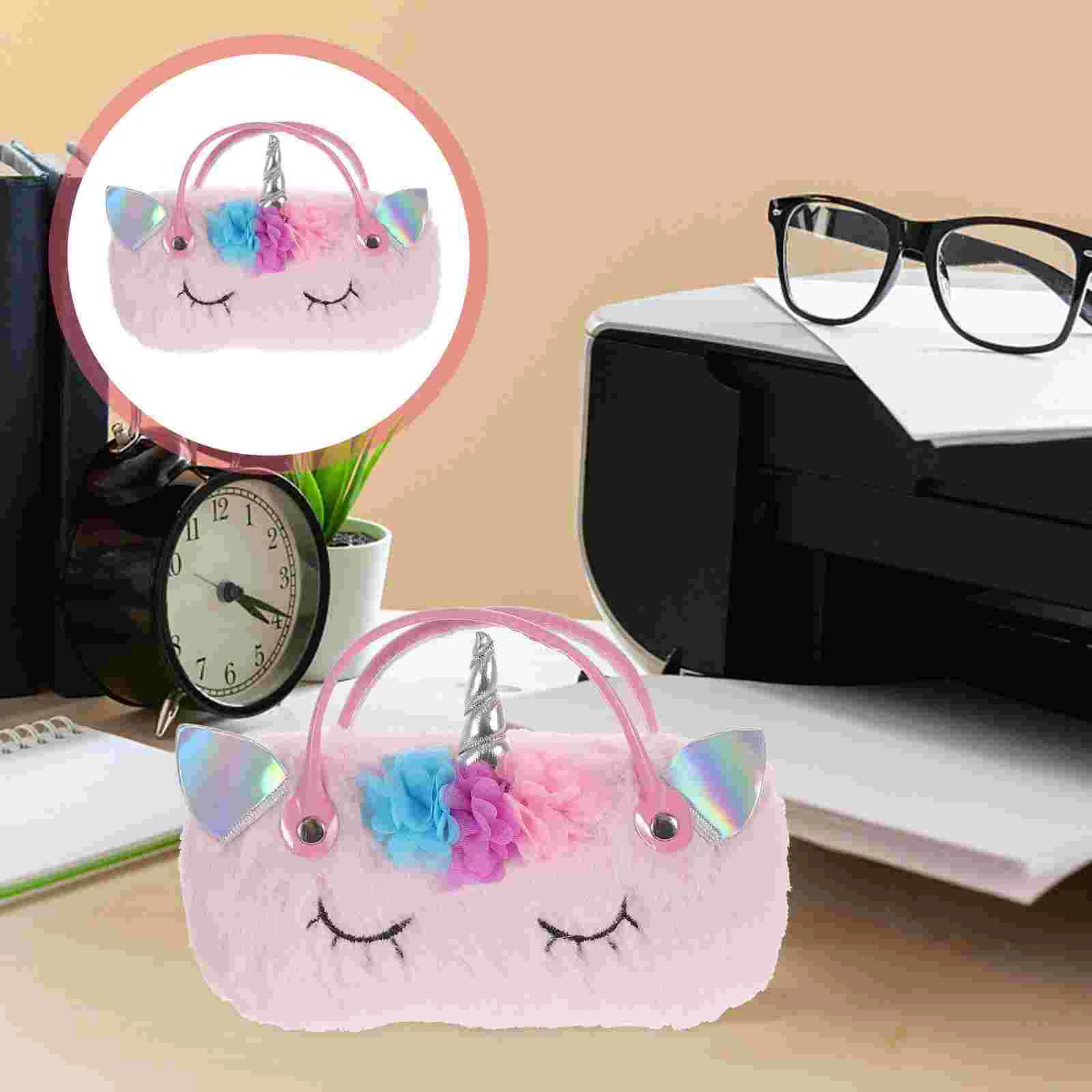 

Plush Glasses Case Portable Pressure Resistant Eyeglasses Container Womens