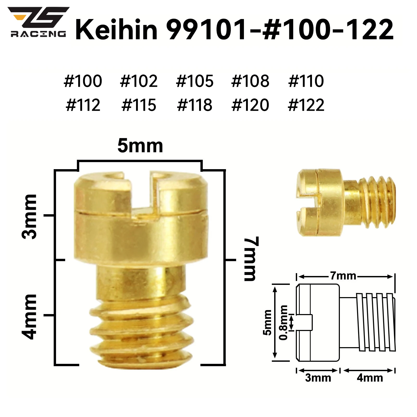 

Карбюратор для мотоцикла ZS Keihin серии 99101-116, основная струйная Комплектация PZ19 GY6 50cc 139QMB для 4-тактного скутера Kawasaki KLX110L, 10 шт.