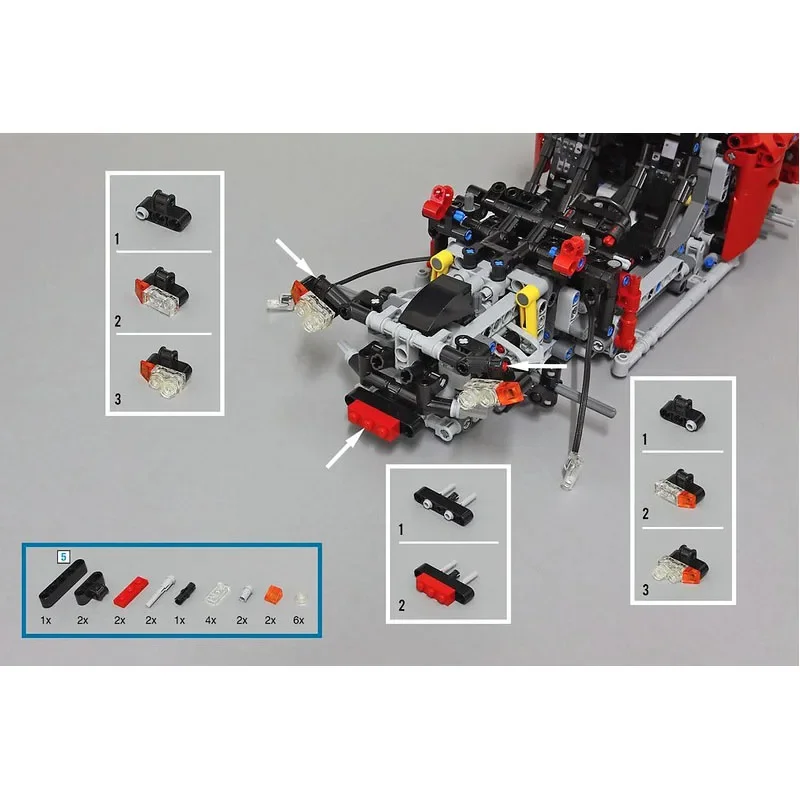 RedLittle RoadsterMOC-4682Cool маленький SportsCarRC Электрический строительный блок модель • 1391