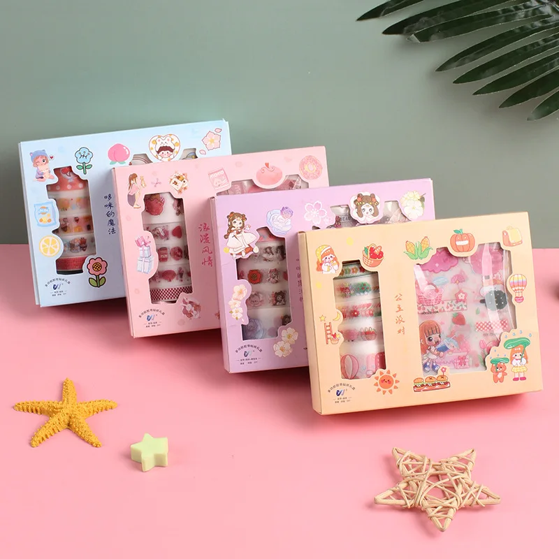 

Cute Korean Hand Account Sticker Pet Waterproof Traceless Water Cup Sticker Kindergarten DTY Manual Adhesive Painting Set