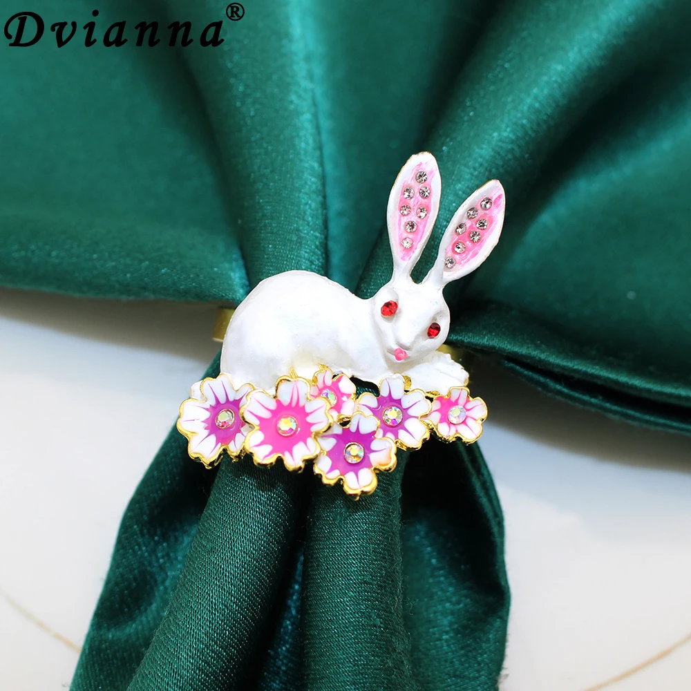 4 шт. Новые Пасхальные кольца для салфеток милый кролик держатель весенней