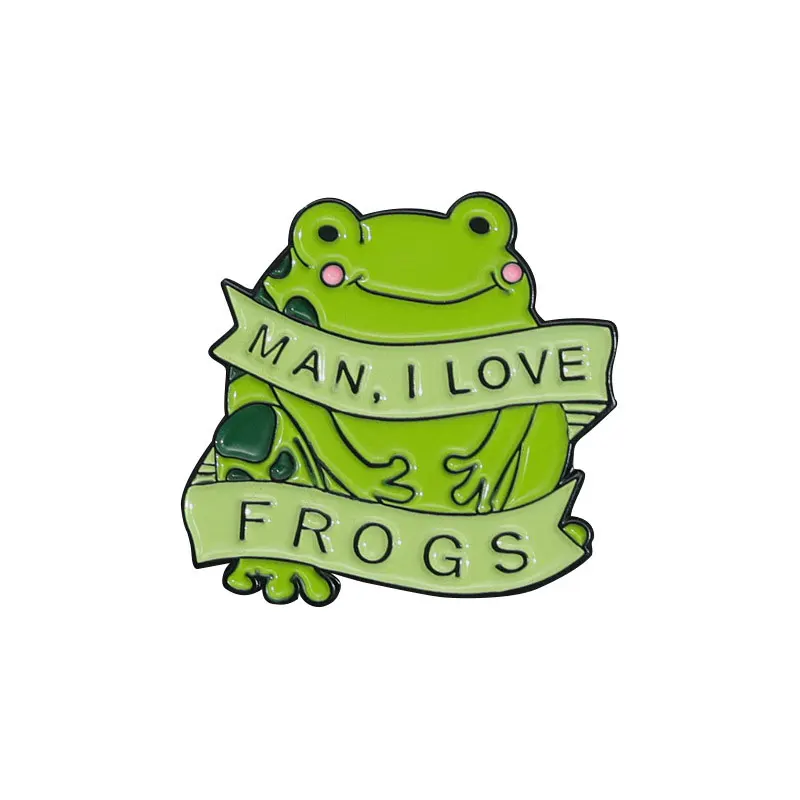 

Man, I Love Frogs Enamel Pin Cartoon Cute Animal Alloy Brooch Backpack Clothes Hat Lapel Badge Accessories Funny Froggy Jewelry