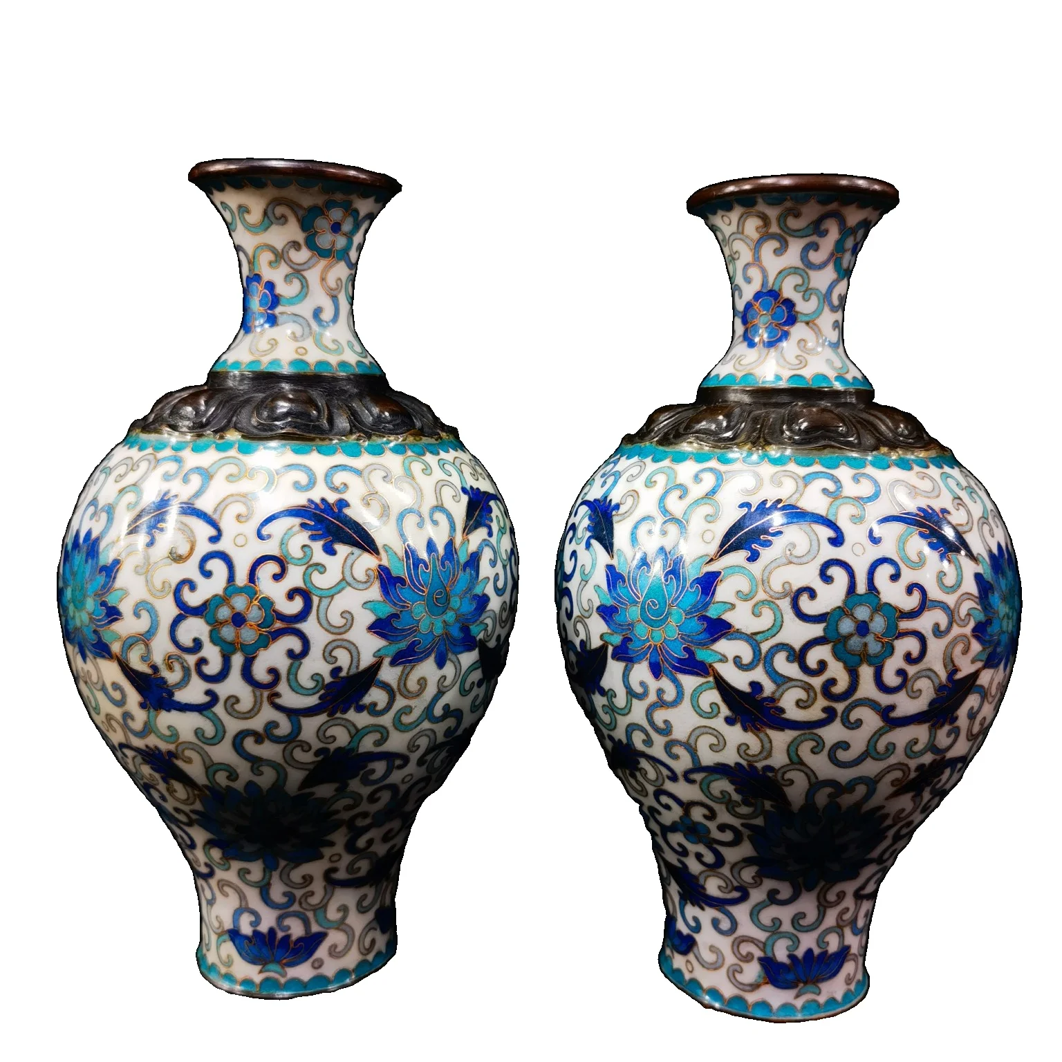 

Пары декоративных ВАЗ LAOJUNLU из чистой меди перегородчатого цвета в стиле B18, традиционный китайский стиль, антиквариат, изобразительное иску...