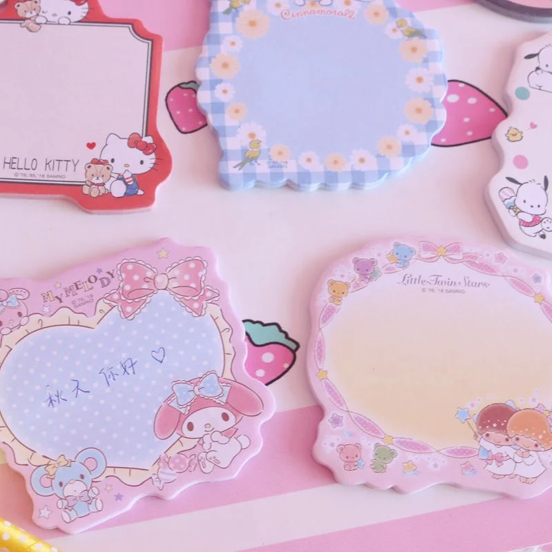 Фото Sanrioed Симпатичные Стикеры для заметок аниме Kawaii My Melody Cinnamoroll Kuromi милые студенческие Канцелярские Принадлежности портативные Стикеры для заметок №4