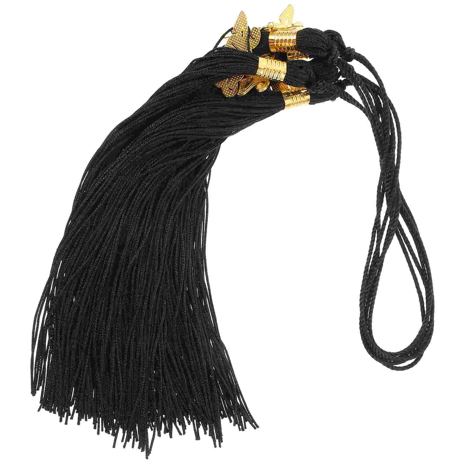 

6 Pcs 2023 Graduate Tassels Academic Graduation Cap Curtain Accessories Supplies Decors Gold Keychain Hat Decoration Bookmark