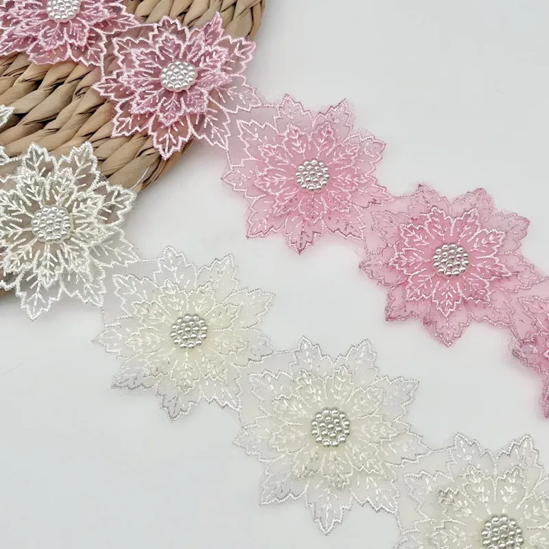 

Fine 3D pin-and-bead embroidery Eugen lace flower DIY clothes dress skirt Hair band Handbag Decorative Accessories Art Material