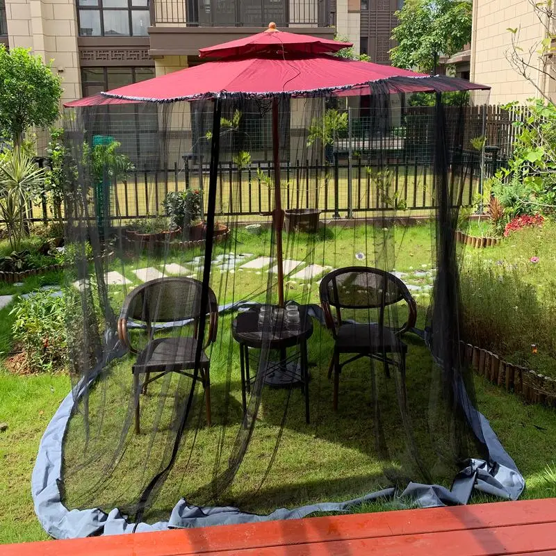 

Patio Umbrella Mosquito Net Screen Garden Canopy Deck Furniture Anti Insect Mosquito Zipper Mesh Cover Mosquito Netting Outdoor