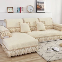 european style lace edge sofa cushion four seasons universal couch cover non slip sofa towel for home decor furniture protector