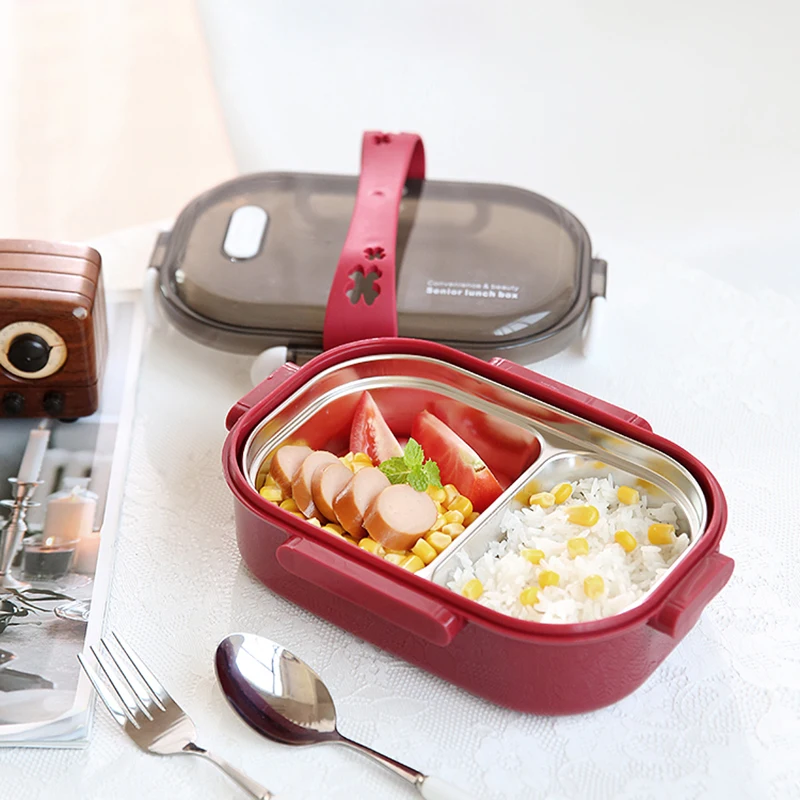 

Portable 304 Stainless Steel Lunch Box Hot Sale Japanese Style Compartment Bento Box Kitchen Leakproof Food Container