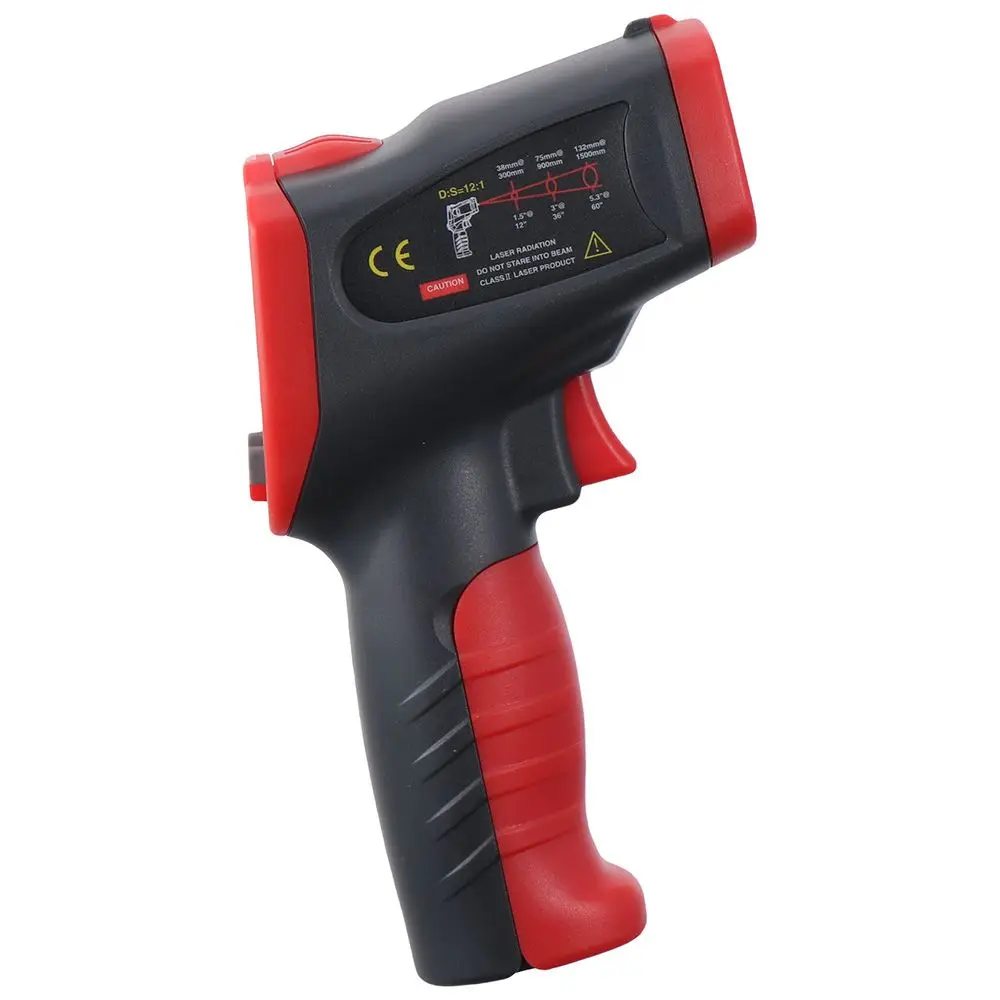 

D:S=12:1 Infrared Surface Thermometer Adjustable Emissivity 58°F~1202°F(-50℃~650℃) Laser Temp Food Thermometer