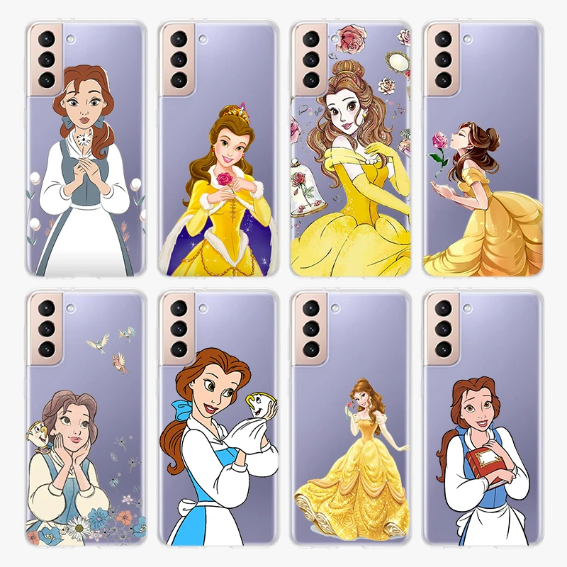 Прозрачный силиконовый чехол Belle Princess для Samsung Galaxy S22 Pro S21 S20 FE Ultra S10 S10E Lite S9 Plus