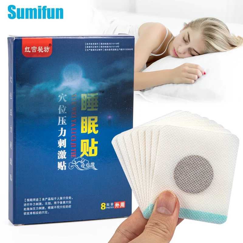

8Pcs Help Sleep Stickers Relieve Headache Plaster Relief Anxiety Smoothe Nerves Improve Insomnia Body Relax Patch Health Care