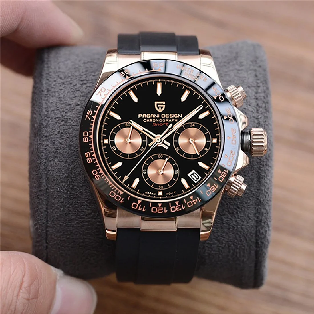 

PAGANI DESIGN Men's Quartz Watch Stainless Steel Chronograph Automatic Date Waterproof Casual Fashion Japan VK63 Sapphire