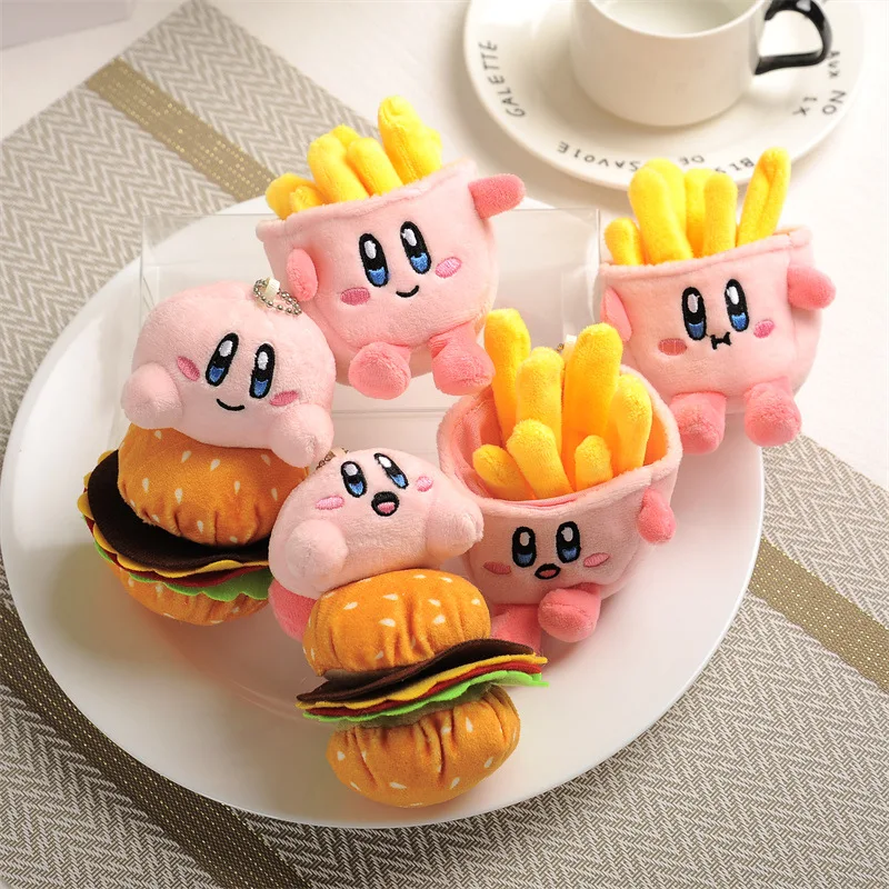 

Мультяшная Милая звезда Kirby картофель фри гамбургер Плюшевая Кукла сумка Подвеска Милая брелок девочка подарок на день рождения кавайное украшение